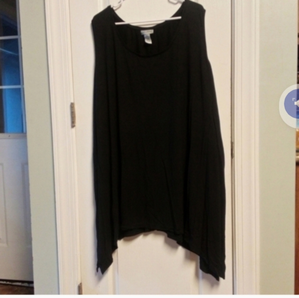 Catherine's Black Sleeveless Knee Length Dress 26/28 Asymmetrical Hemline Dressy